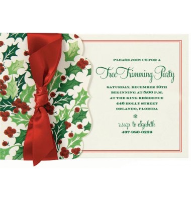 Christmas Invitations, Twinkle Bright Holly Pocket, Anna Griffin